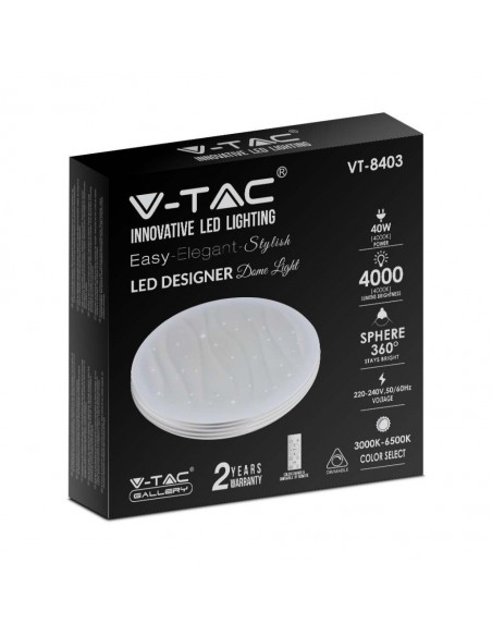 2114601-Plafoniera LED Rotonda  con Telecomando Cambia Colore  in  Effetto Stellato Ondulato d mm h mm Dimmerabile-2