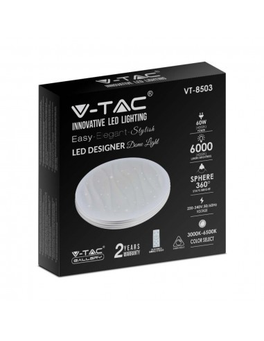 2114611-Plafoniera LED Rotonda  con Telecomando Cambia Colore  in  Effetto Stellato Ondulato d mm h mm Dimmerabile-2