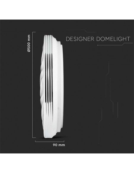 2114611-Plafoniera LED Rotonda  con Telecomando Cambia Colore  in  Effetto Stellato Ondulato d mm h mm Dimmerabile-3