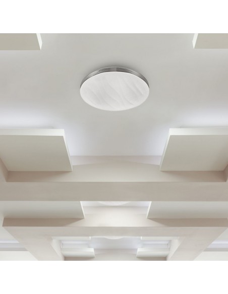 2114611-Plafoniera LED Rotonda  con Telecomando Cambia Colore  in  Effetto Stellato Ondulato d mm h mm Dimmerabile-4