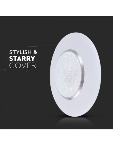 2114621-Plafoniera LED Rotonda  con Telecomando Cambia Colore  in  Effetto Stellato d mm h mm Dimmerabile-7