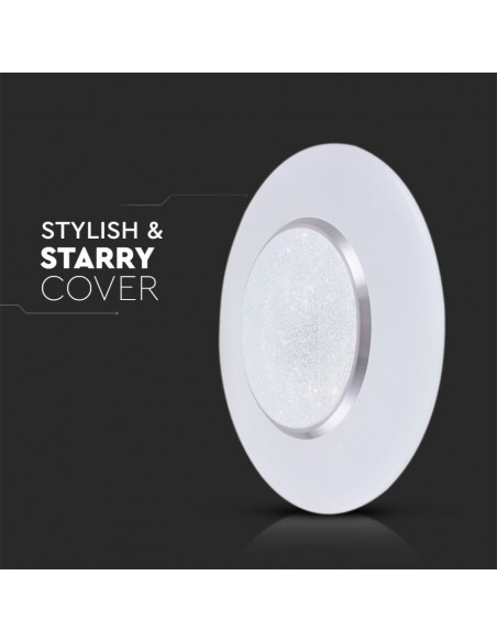 2114621-Plafoniera LED Rotonda  con Telecomando Cambia Colore  in  Effetto Stellato d mm h mm Dimmerabile-7