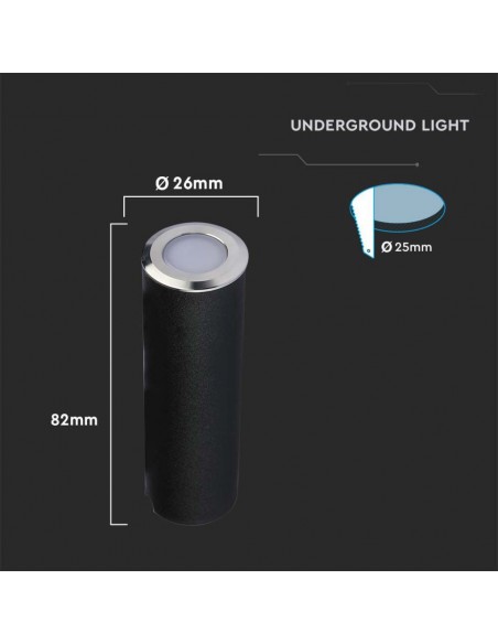 211463-Faretto LED Segnapasso a Cilindro da Interramento -3