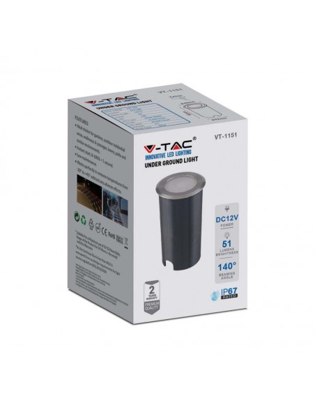 211464-Faretto LED Segnapasso a Cilindro da Interramento  Colore Argento V   Driver non Incluso-2