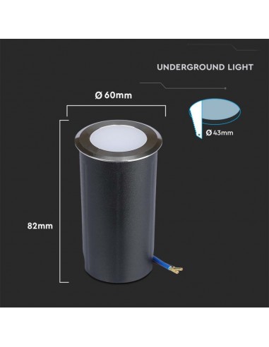 211464-Faretto LED Segnapasso a Cilindro da Interramento  Colore Argento V   Driver non Incluso-3