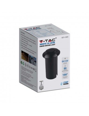 211466-Faretto LED Segnapasso a Cilindro da Interramento  Doppio Fascio Luminoso Colore Nero V   Driver non Incluso-2