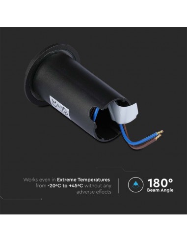 211466-Faretto LED Segnapasso a Cilindro da Interramento  Doppio Fascio Luminoso Colore Nero V   Driver non Incluso-5