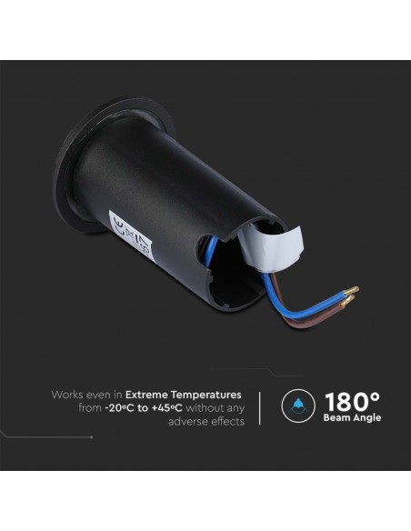 211466-Faretto LED Segnapasso a Cilindro da Interramento  Doppio Fascio Luminoso Colore Nero V   Driver non Incluso-5