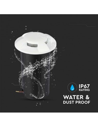 211469-Faretto LED Segnapasso a Cilindro da Interramento  con  Fasci Luminosi Colore Bianco V   Driver non Incluso-6