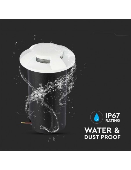 211469-Faretto LED Segnapasso a Cilindro da Interramento  con  Fasci Luminosi Colore Bianco V   Driver non Incluso-6