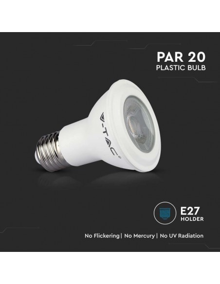 Lampadina LED Chip Samsung E27 7W PAR20 3000K