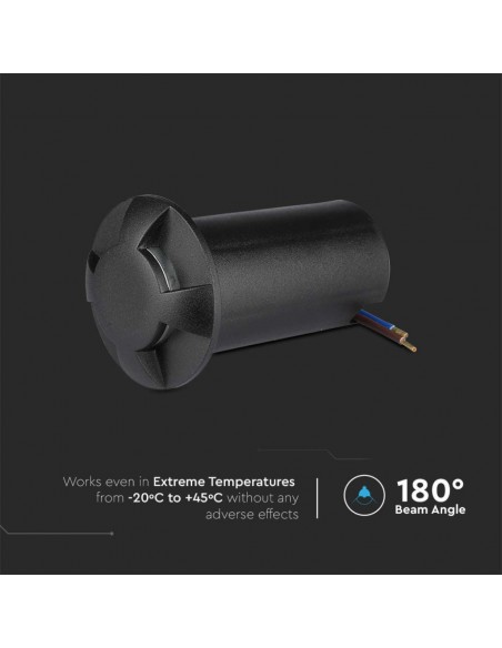 211470-Faretto LED Segnapasso a Cilindro da Interramento  con  Fasci Luminosi Colore Nero V   Driver non Incluso-5