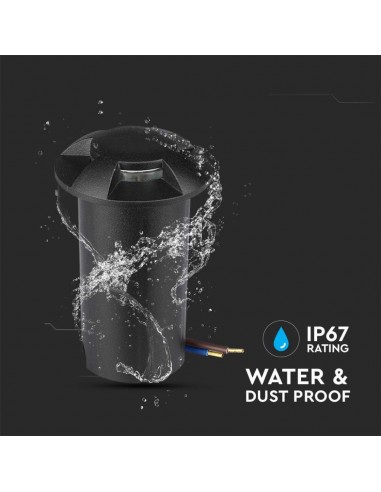 211470-Faretto LED Segnapasso a Cilindro da Interramento  con  Fasci Luminosi Colore Nero V   Driver non Incluso-6