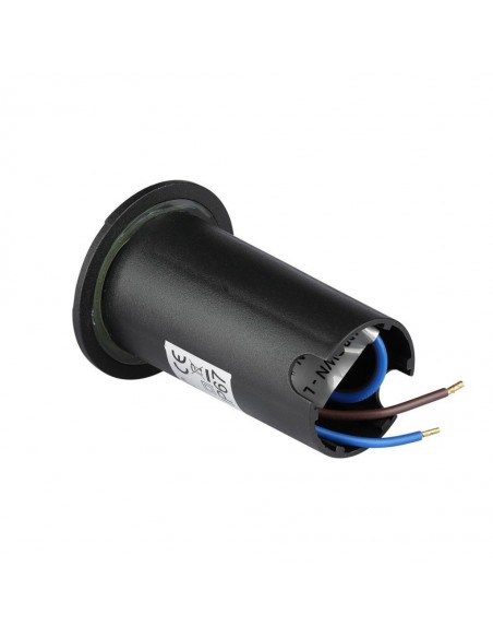 Faretto LED Segnapasso a Cilindro da Interramento 1W con 4 Fasci Luminosi Nero 12V 3000K IP67 Driver non Incluso