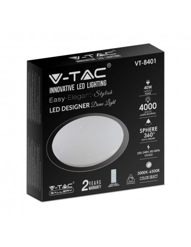 2114741-Plafoniera LED Rotonda  con Telecomando Cambia Colore  in  Effetto Stellato d mm h mm Dimmerabile-2