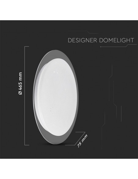 2114741-Plafoniera LED Rotonda  con Telecomando Cambia Colore  in  Effetto Stellato d mm h mm Dimmerabile-3