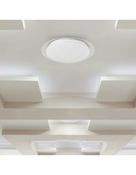 2114741-Plafoniera LED Rotonda  con Telecomando Cambia Colore  in  Effetto Stellato d mm h mm Dimmerabile-4