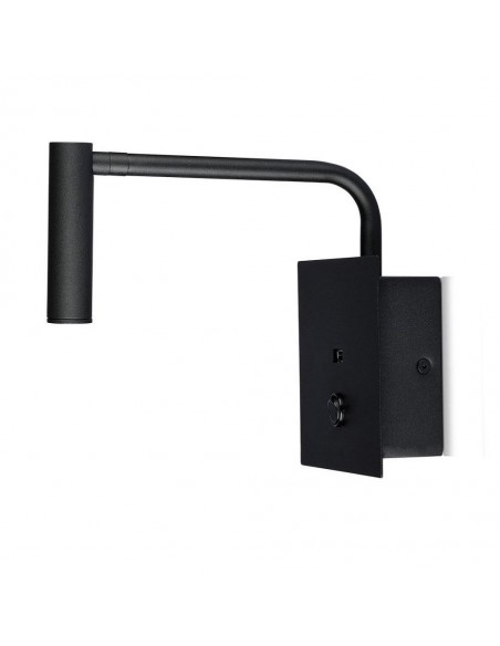 211487-Applique da Hotel per Lettura LED  con Interruttore Porta USB Colore Nero -1
