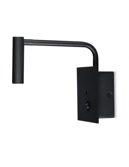 211487-Applique da Hotel per Lettura LED  con Interruttore Porta USB Colore Nero -2