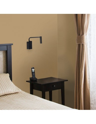 211487-Applique da Hotel per Lettura LED  con Interruttore Porta USB Colore Nero -5