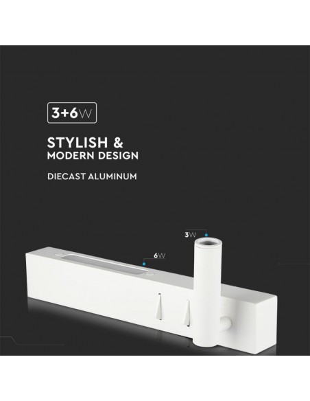 211488-Applique da Hotel per Lettura con  LED  e  Colore Bianco -7