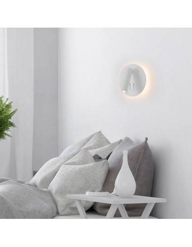 211489-Applique da Parete per Lettura con  LED Chip CREE Indipendenti tramite Tasti On/Off Integrati Retroilluminata  con Farett