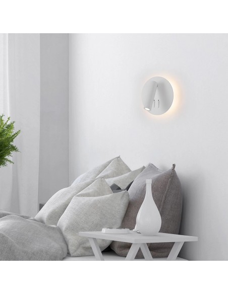 211489-Applique da Parete per Lettura con  LED Chip CREE Indipendenti tramite Tasti On/Off Integrati Retroilluminata  con Farett