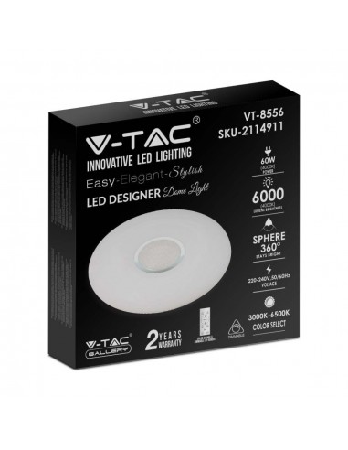 2114911-Plafoniera LED Rotonda  con Telecomando Cambia Colore  in  Effetto Stellato d mm h mm Dimmerabile-2