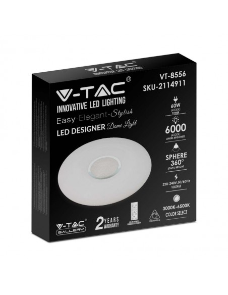 2114911-Plafoniera LED Rotonda  con Telecomando Cambia Colore  in  Effetto Stellato d mm h mm Dimmerabile-2