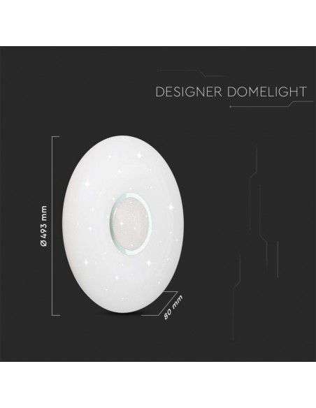 2114911-Plafoniera LED Rotonda  con Telecomando Cambia Colore  in  Effetto Stellato d mm h mm Dimmerabile-3