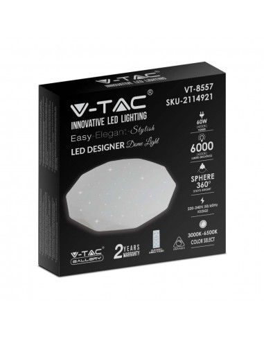 2114921-Plafoniera LED Rotonda  con Telecomando Cambia Colore  in  a Diamante d mm h mm Dimmerabile-2