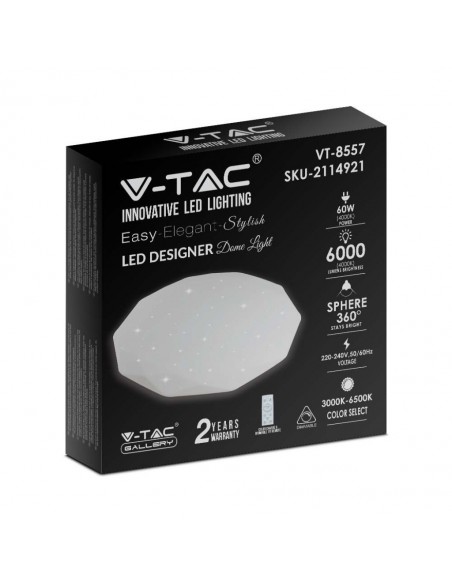 2114921-Plafoniera LED Rotonda  con Telecomando Cambia Colore  in  a Diamante d mm h mm Dimmerabile-2