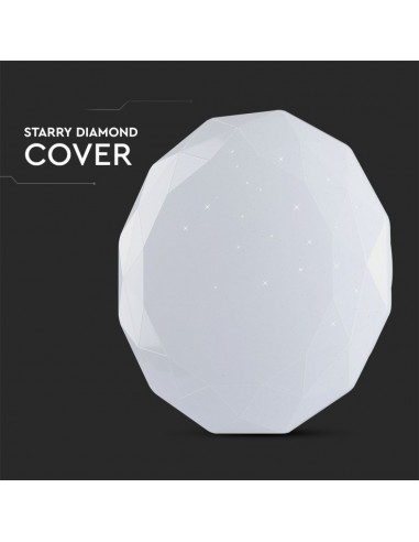 2114921-Plafoniera LED Rotonda  con Telecomando Cambia Colore  in  a Diamante d mm h mm Dimmerabile-7