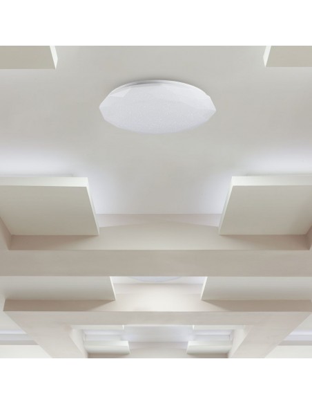 2114931-Plafoniera LED Rotonda  con Telecomando Cambia Colore  in  a Diamante d mm h mm Dimmerabile-4