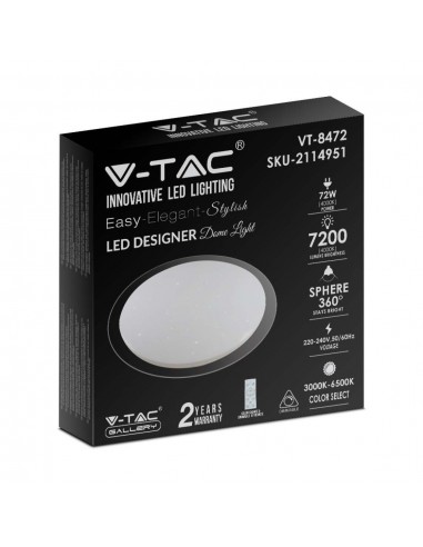 2114951-Plafoniera LED Rotonda  con Telecomando Cambia Colore  in  Effetto Stellato d mm h mm Dimmerabile-2