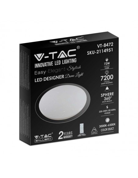 2114951-Plafoniera LED Rotonda  con Telecomando Cambia Colore  in  Effetto Stellato d mm h mm Dimmerabile-2