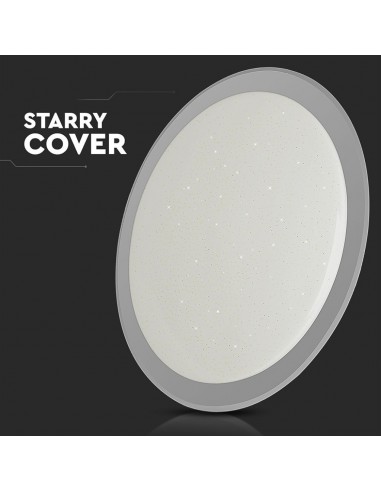 2114951-Plafoniera LED Rotonda  con Telecomando Cambia Colore  in  Effetto Stellato d mm h mm Dimmerabile-7