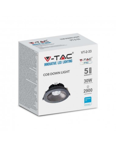 2120058-Faretto LED Chip Samsung da Incasso Rotondo LED COB  Riflettore Orientabile Colore Nero -2