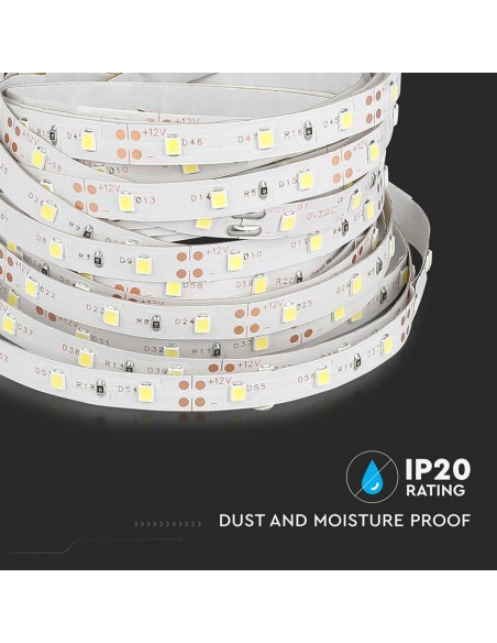 Strip LED SMD3528 4W/m 5m 60 LED/m Giallo 12V IP20 8mm