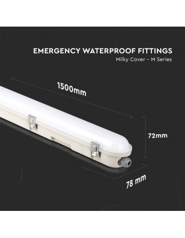 2120221-Plafoniera LED Chip Samsung Impermeabile  LM/W M-Series mm con Kit di Emergenza e  -3