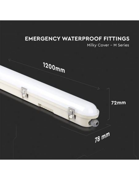 2120223-Plafoniera LED Chip Samsung Impermeabile  LM/W M-Series mm con Batteria di Emergenza Copertura Satinata -3