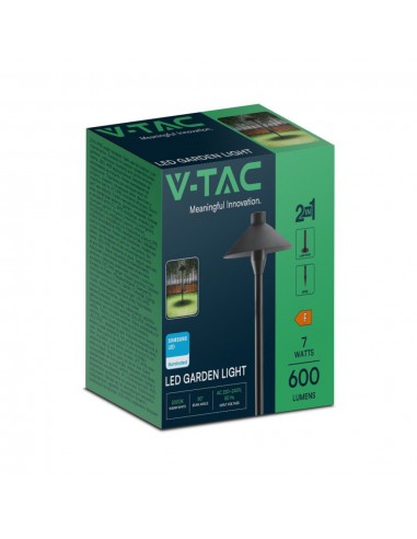 2120316-Piantana LED da Giardino  Chip Samsung con Picchetto Installazione in Colore Nero  -2