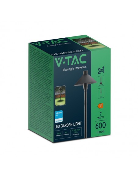 2120316-Piantana LED da Giardino  Chip Samsung con Picchetto Installazione in Colore Nero  -2