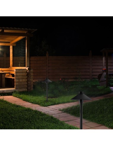 2120316-Piantana LED da Giardino  Chip Samsung con Picchetto Installazione in Colore Nero  -5