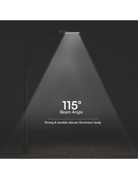 2120434-Armatura Stradale LED Chip Samsung  LM/W con Sensore Luce Colore Grigio  -7