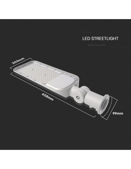 2120436-Armatura Stradale LED Chip Samsung  LM/W con Sensore Luce Colore Grigio  -2