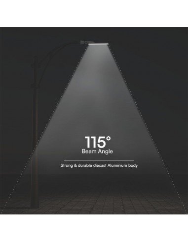 2120436-Armatura Stradale LED Chip Samsung  LM/W con Sensore Luce Colore Grigio  -7