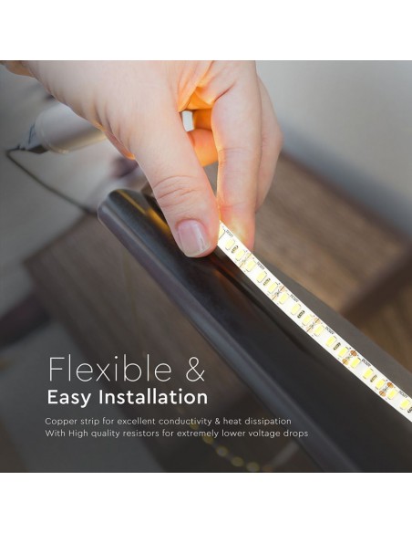 Strip LED SMD5730 20W/m 5m 120 LED/m 2000Lm/m 12V 3000K IP20 CRI  maggiore di 90