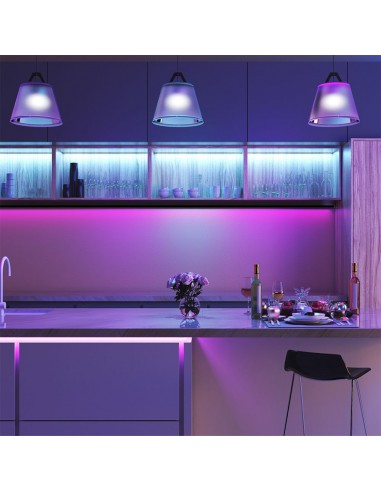 212558-Kit per Strip LED SMD /m Bobina m  LED/m con Telecomando e Alimentatore RGB Dimmerabile IP-4