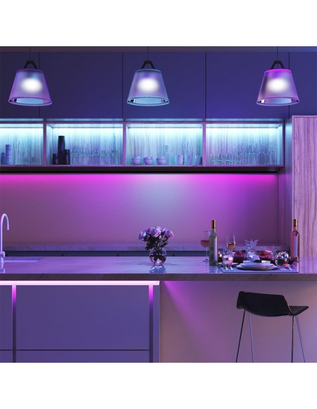 212558-Kit per Strip LED SMD /m Bobina m  LED/m con Telecomando e Alimentatore RGB Dimmerabile IP-4